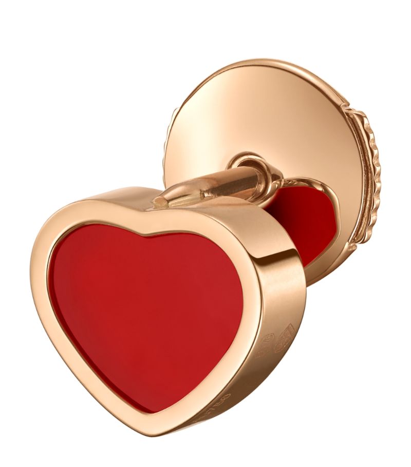 Chopard Chopard Rose Gold And Carnelian My Happy Hearts Single Earring