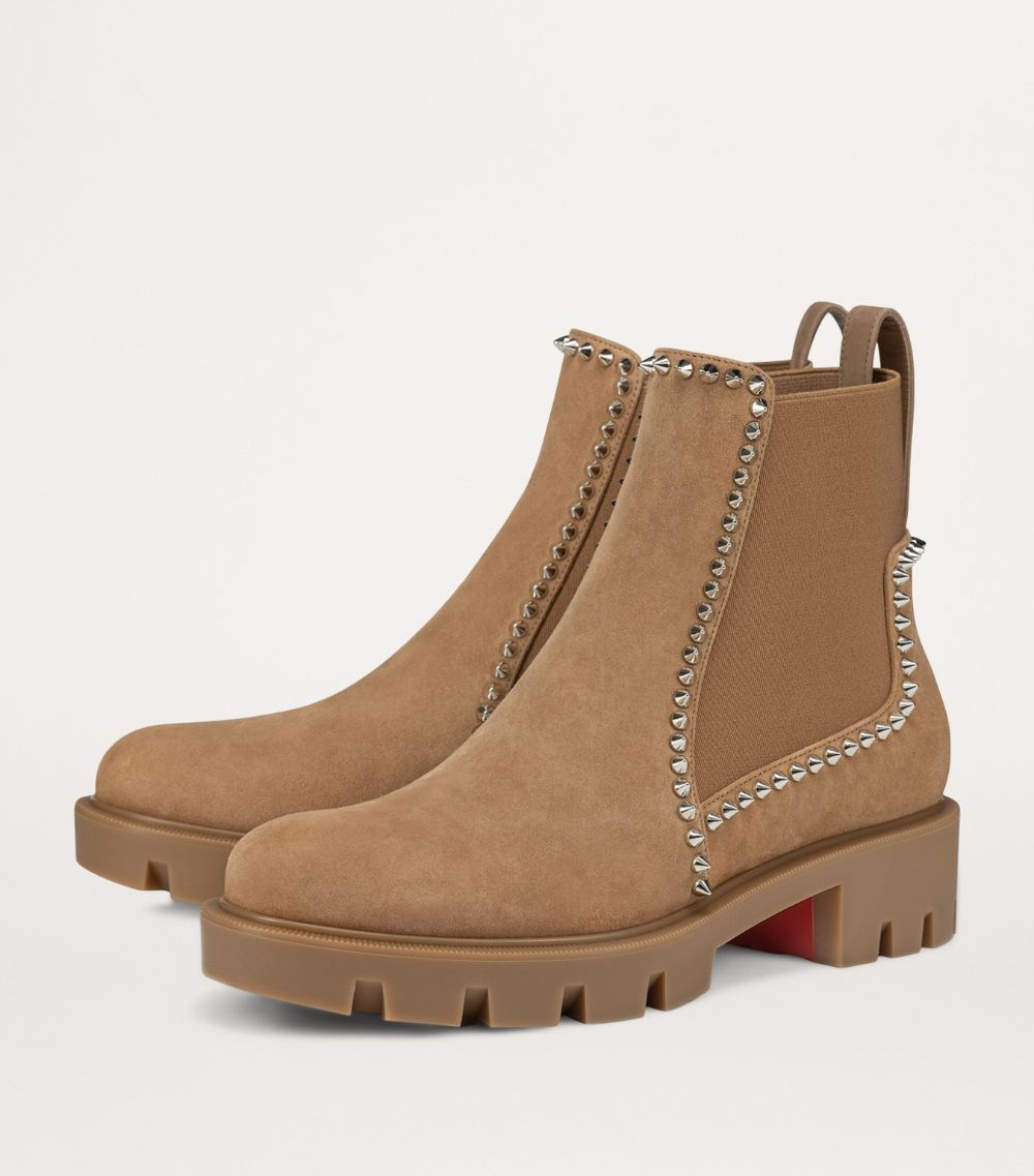 Christian Louboutin Christian Louboutin Out Lina Spike Lug Suede Ankle Boots