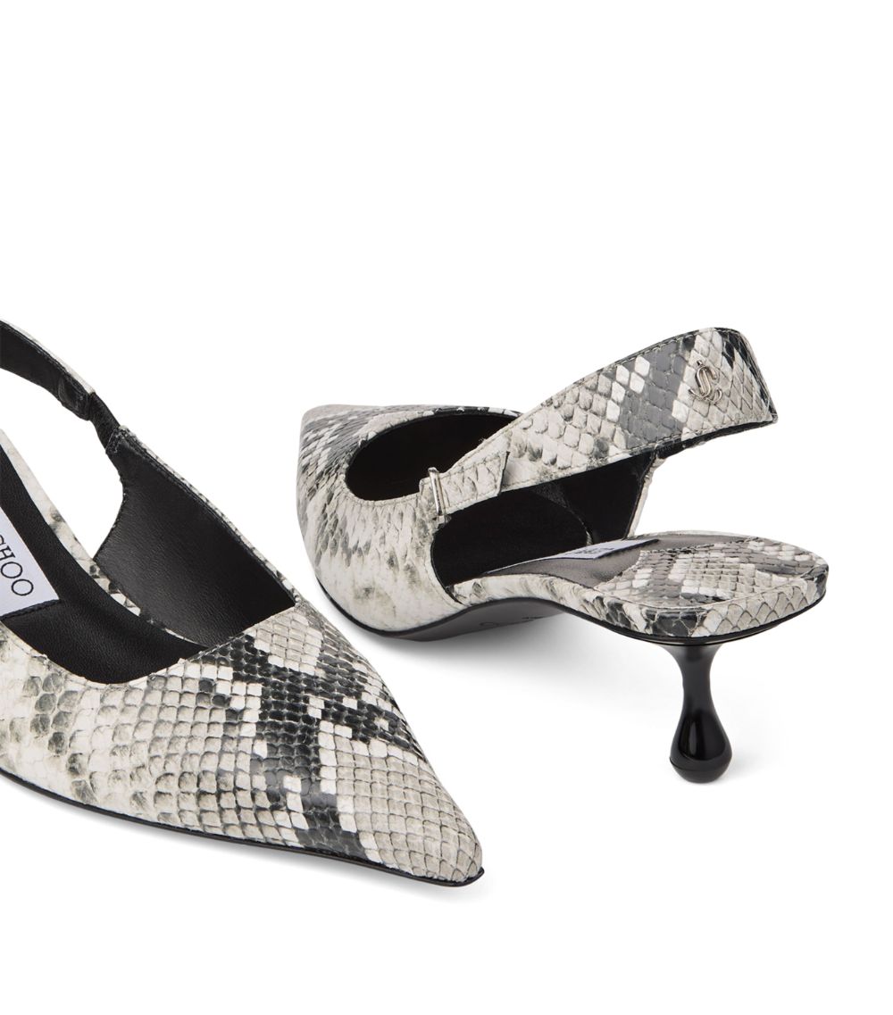 Jimmy Choo Jimmy Choo Amel 50 Snakeskin Print Slingback Pumps