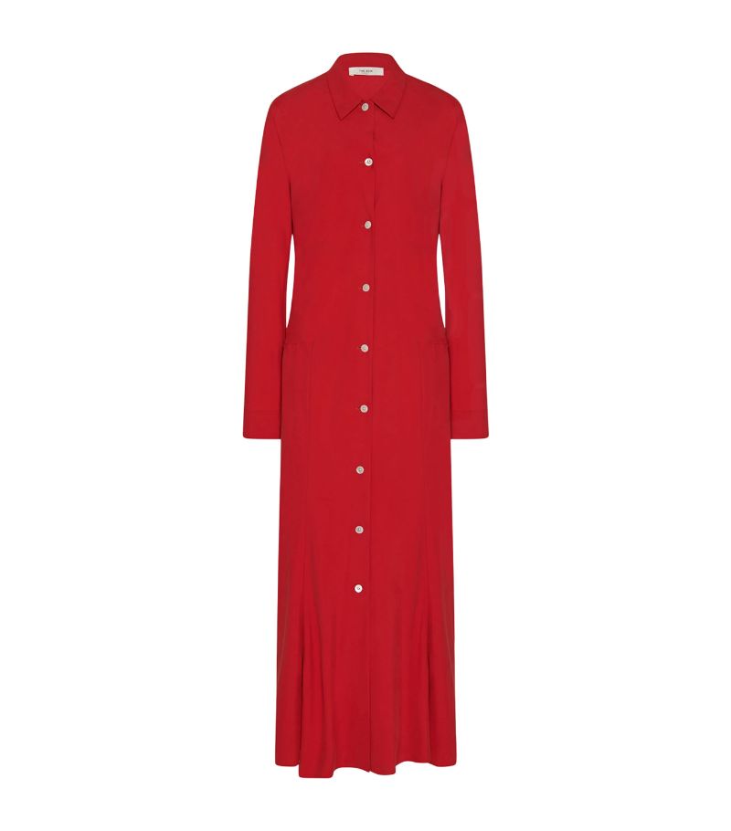 The Row The Row Myra Silk Maxi Shirt Dress