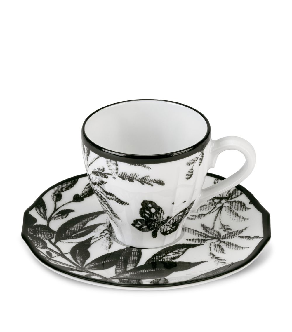 Gucci Gucci Set Of 2 Herbarium Coffee Cups And Saucers
