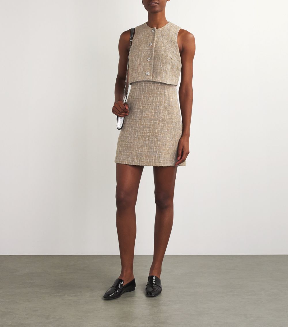  Sandro Tweed Layered Mini Dress