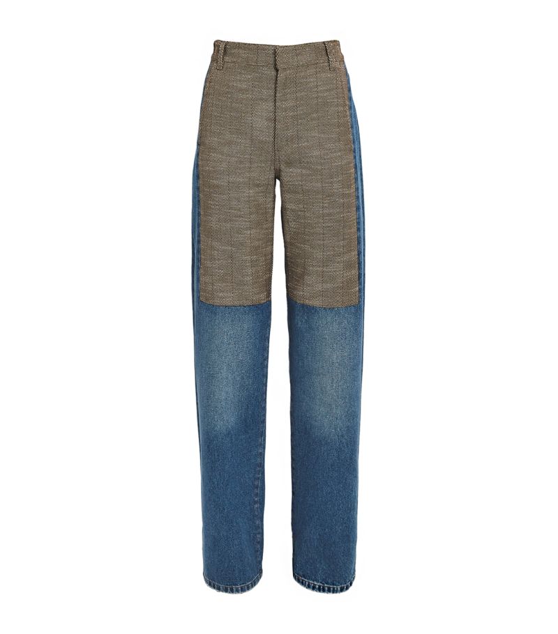 Stella McCartney Stella Mccartney Tweed-Trim Straight Jeans