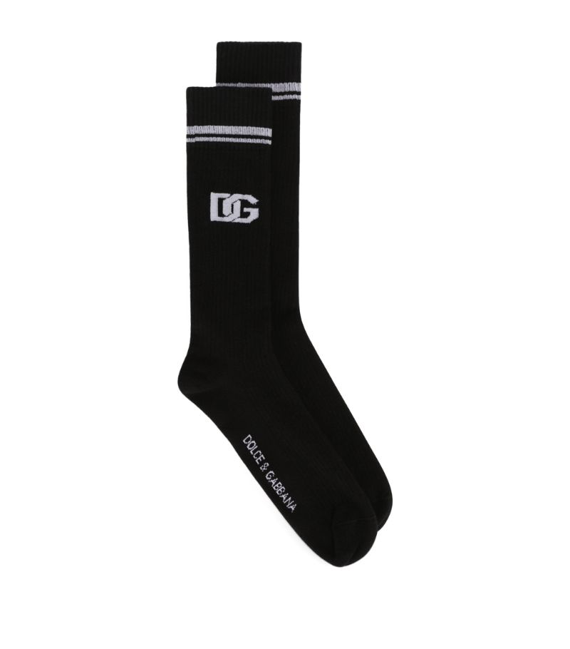 Dolce & Gabbana Dolce & Gabbana Cotton-Blend Logo Socks