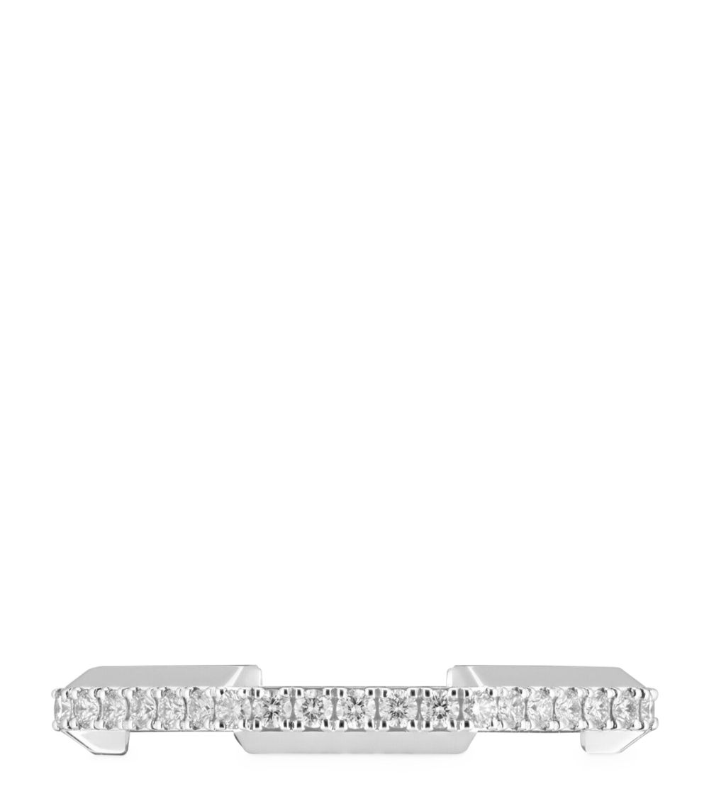 Gucci Gucci White Gold And Pavé Diamond Link To Love Ring