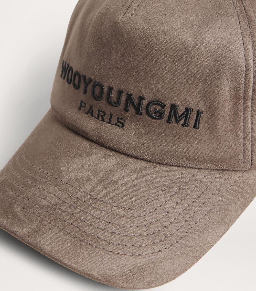 Wooyoungmi Wooyoungmi Faux Suede Logo Cap