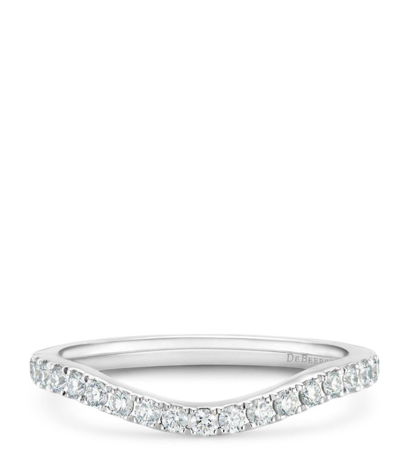 De Beers Jewellers De Beers Jewellers Platinum And Diamond Classic Half Pavé Ring