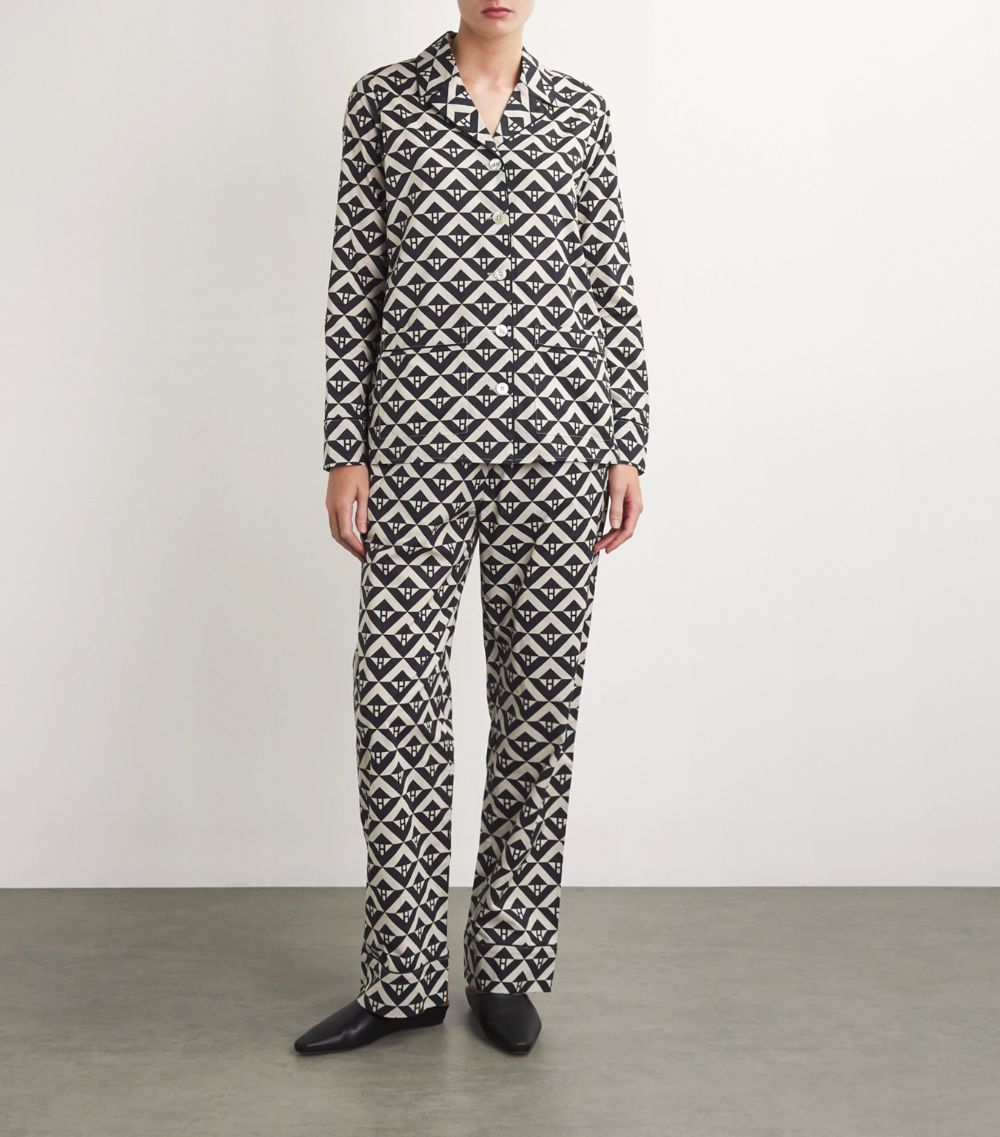 Harrods Harrods Cotton Geometric Print Pyjama Set