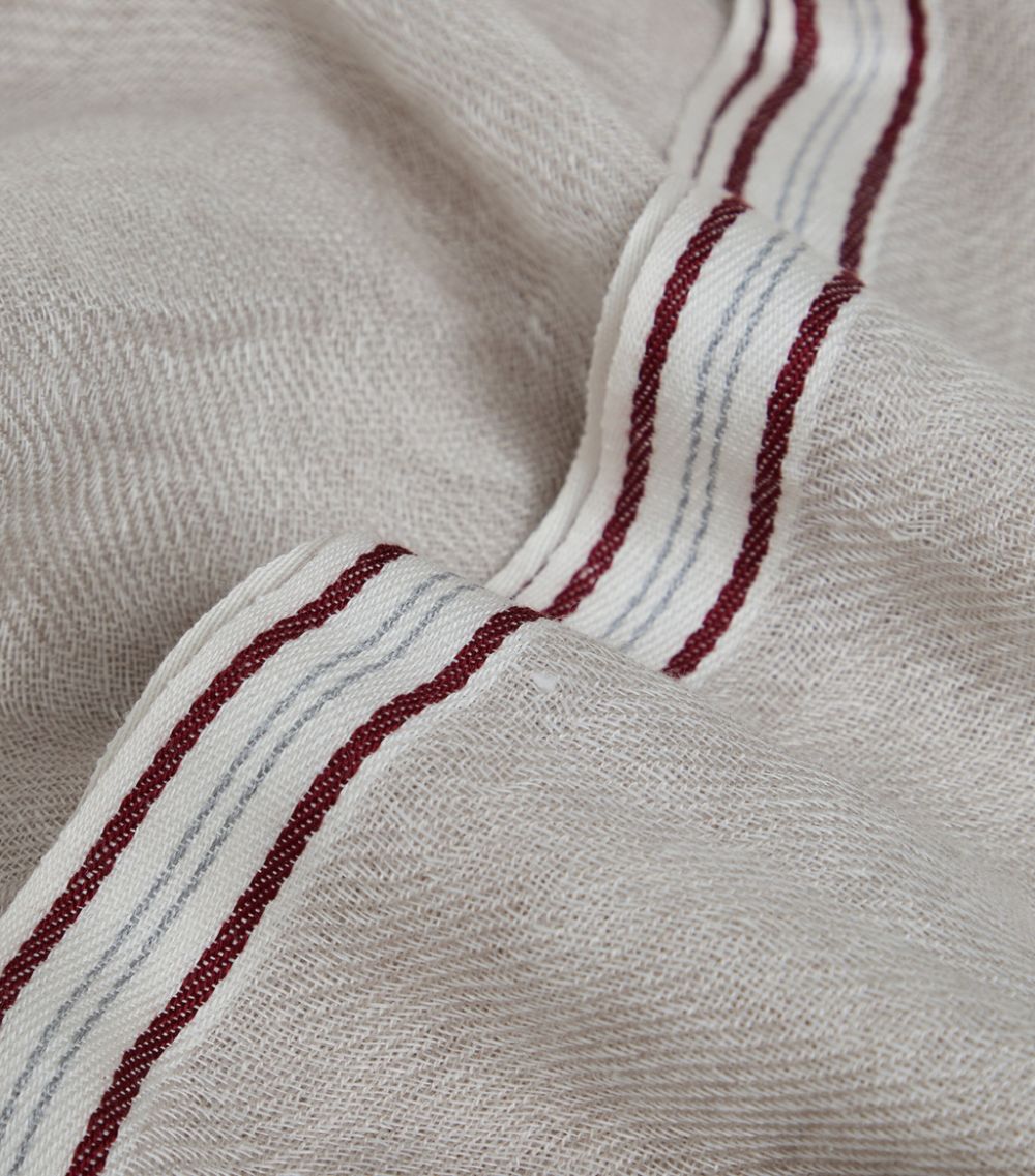 Brunello Cucinelli Brunello Cucinelli Striped-Border Scarf