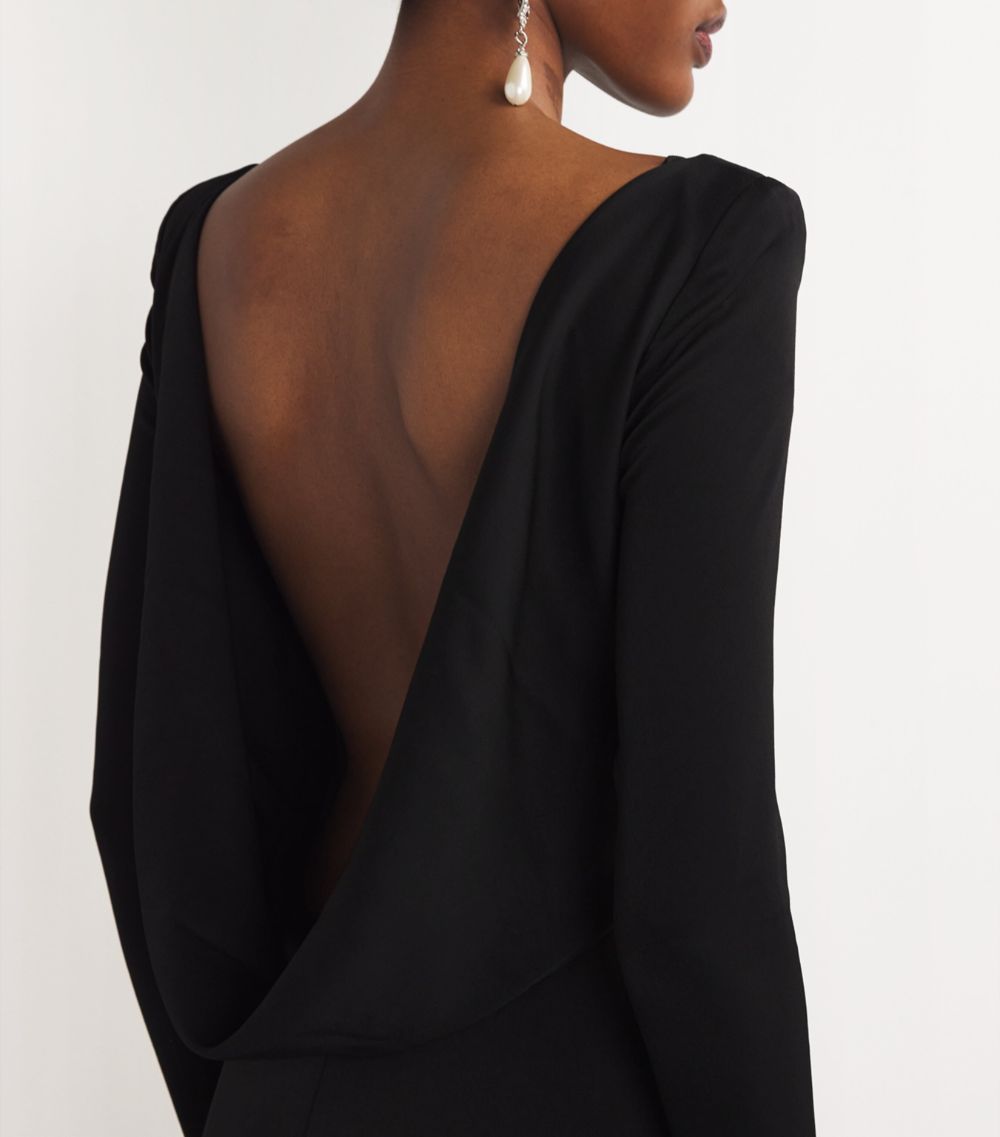  Alex Perry Satin Crepe Backless Gown