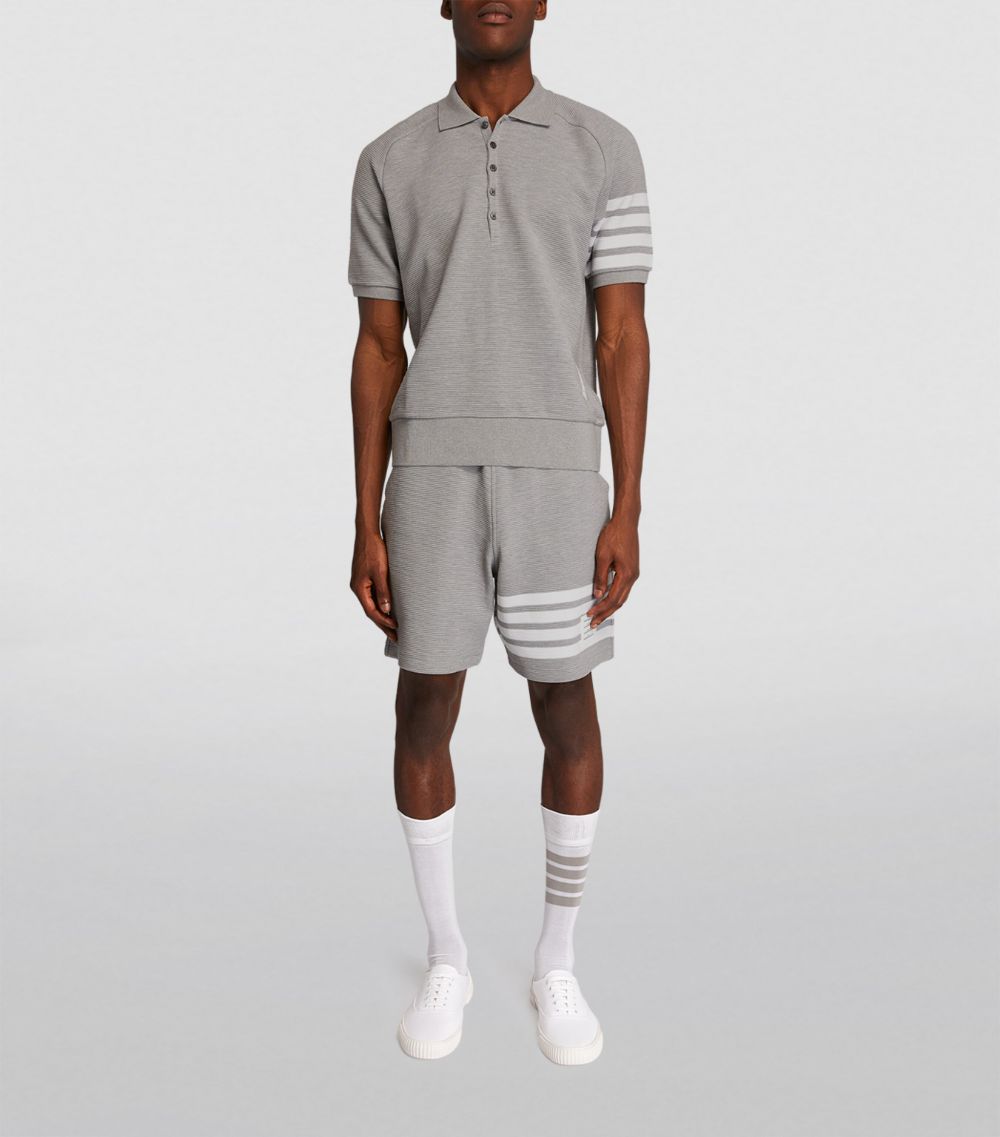 Thom Browne Thom Browne Ribbed 4-Bar Polo Shirt