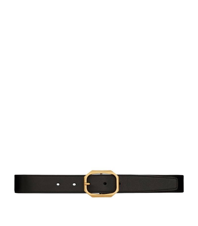 Saint Laurent Saint Laurent Leather Octagonal Belt