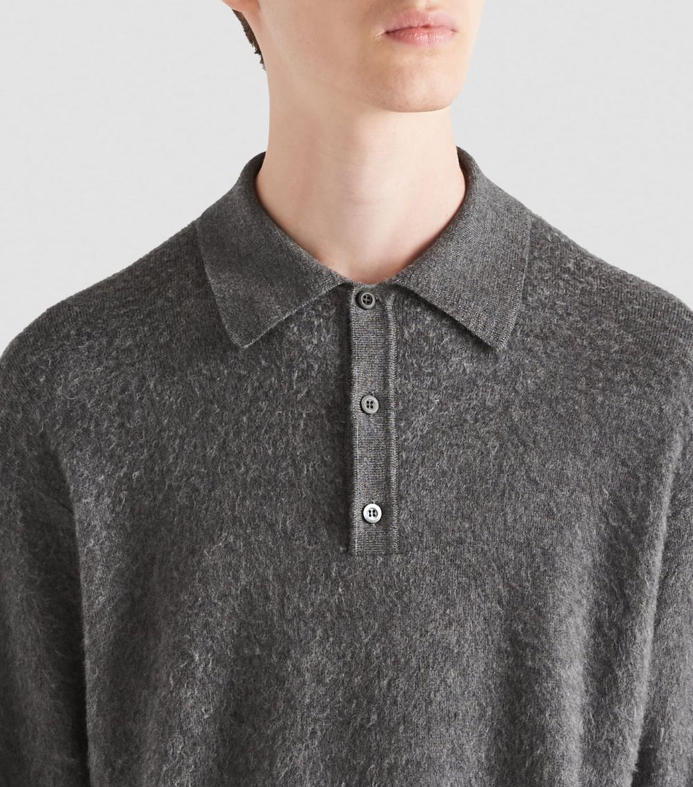 Prada Prada Cashmere-Silk Polo Sweater