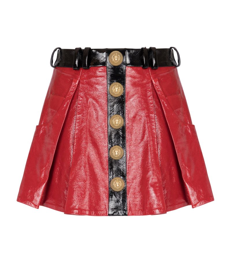 Balmain Balmain Lambskin Two-Tone Mini Skirt