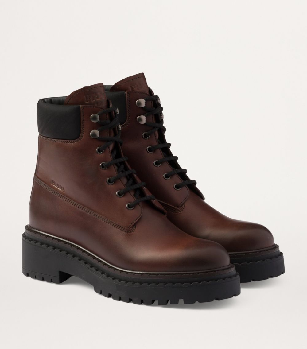 Prada Prada Leather Re-Nylon-Trim Boots