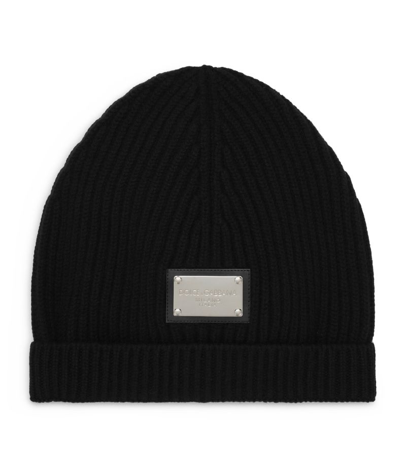 Dolce & Gabbana Dolce & Gabbana Wool-Cashmere Logo-Plaque Beanie