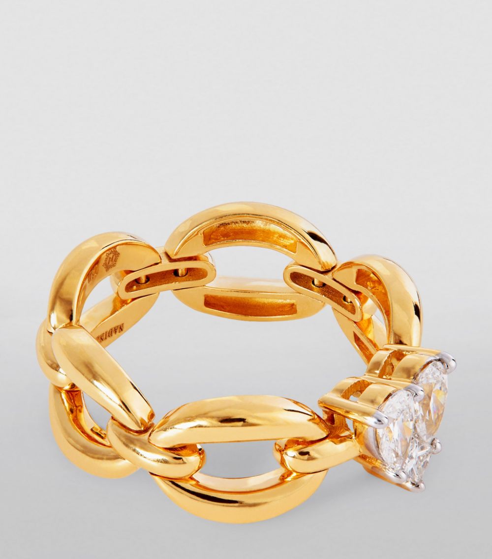 Nadine Aysoy Nadine Aysoy Yellow Gold And Heart-Shaped Diamond Catena Ring