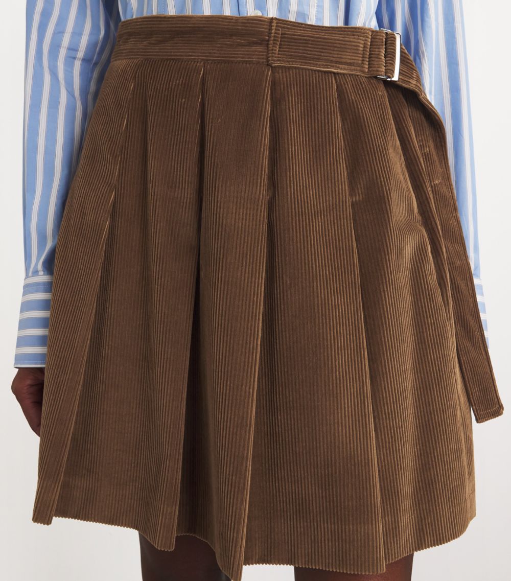 Weekend Max Mara Weekend Max Mara Corduroy Pleated Mini Skirt