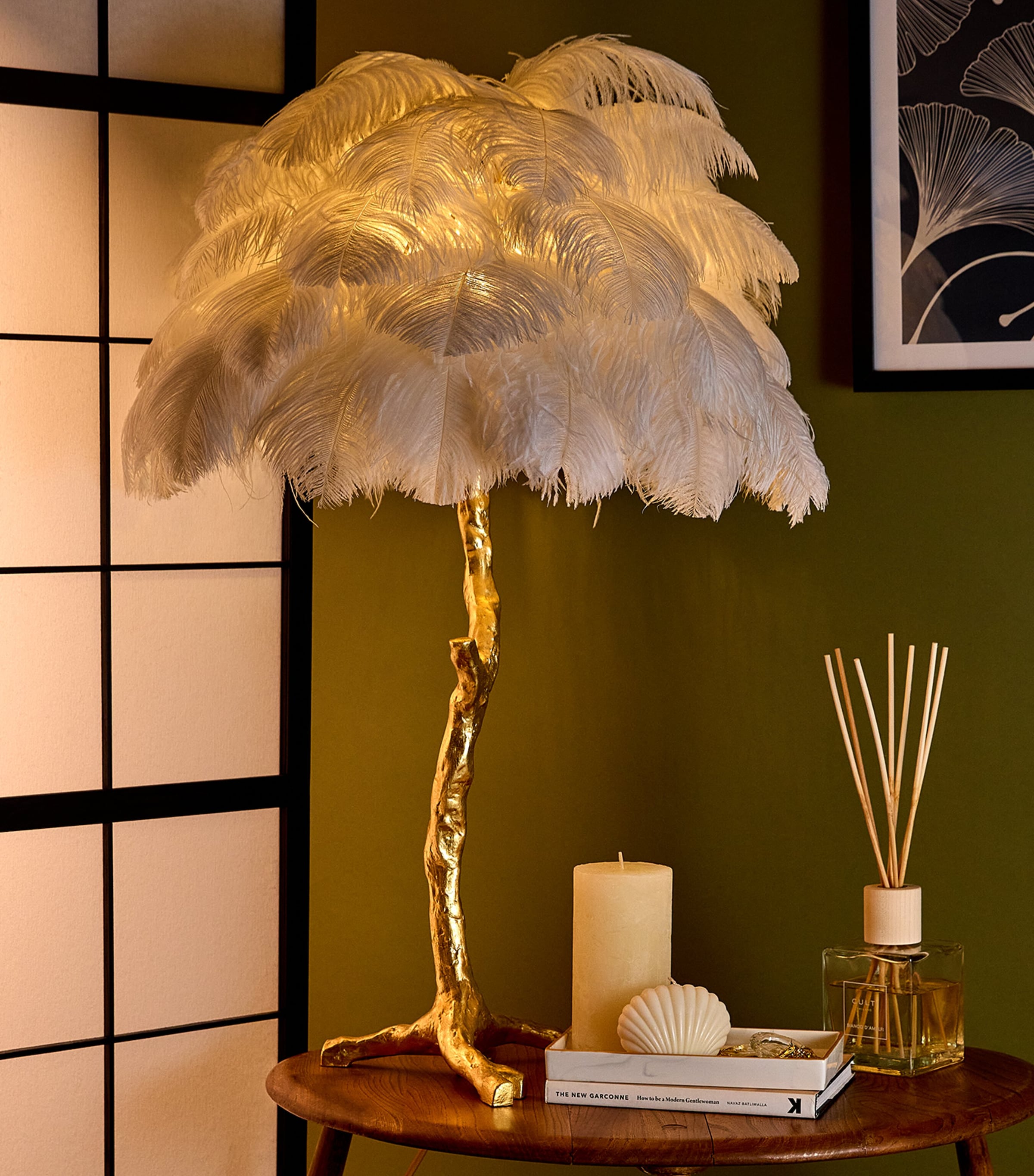 Aynhoe Park Aynhoe Park Ostrich Feather Table Lamp