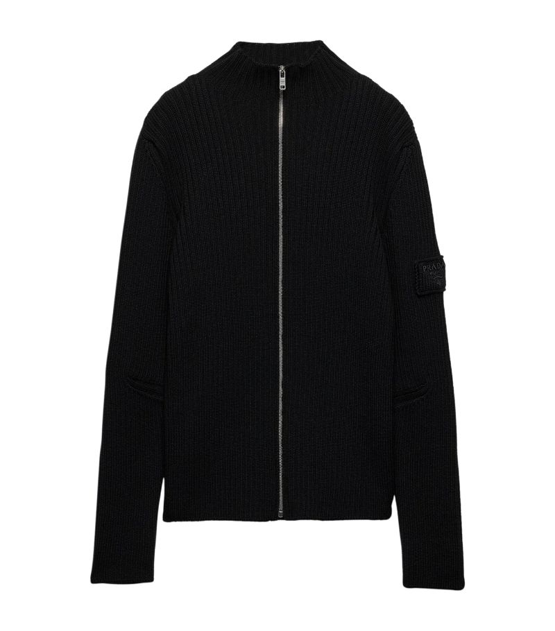 Prada Prada Wool Zip-Up Cardigan