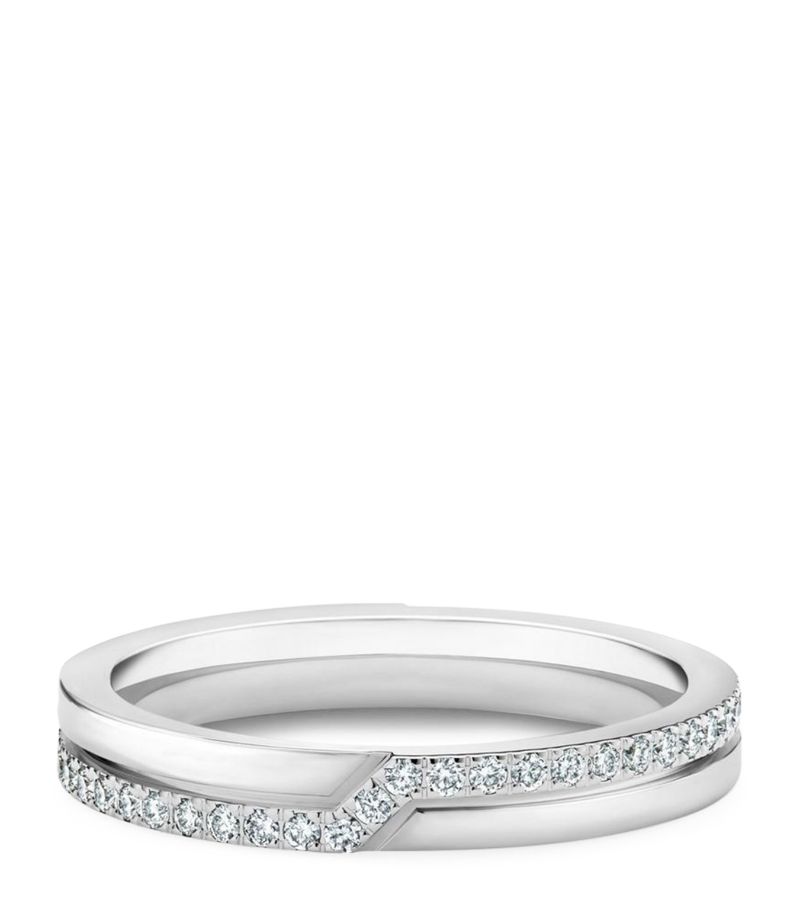 De Beers Jewellers De Beers Jewellers Platinum And Diamond Half Pavé Promise Ring