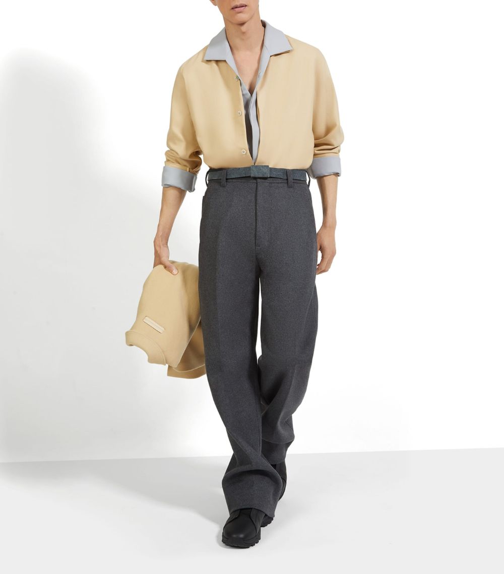 zegna Zegna Wool-Cashmere Straight Trousers