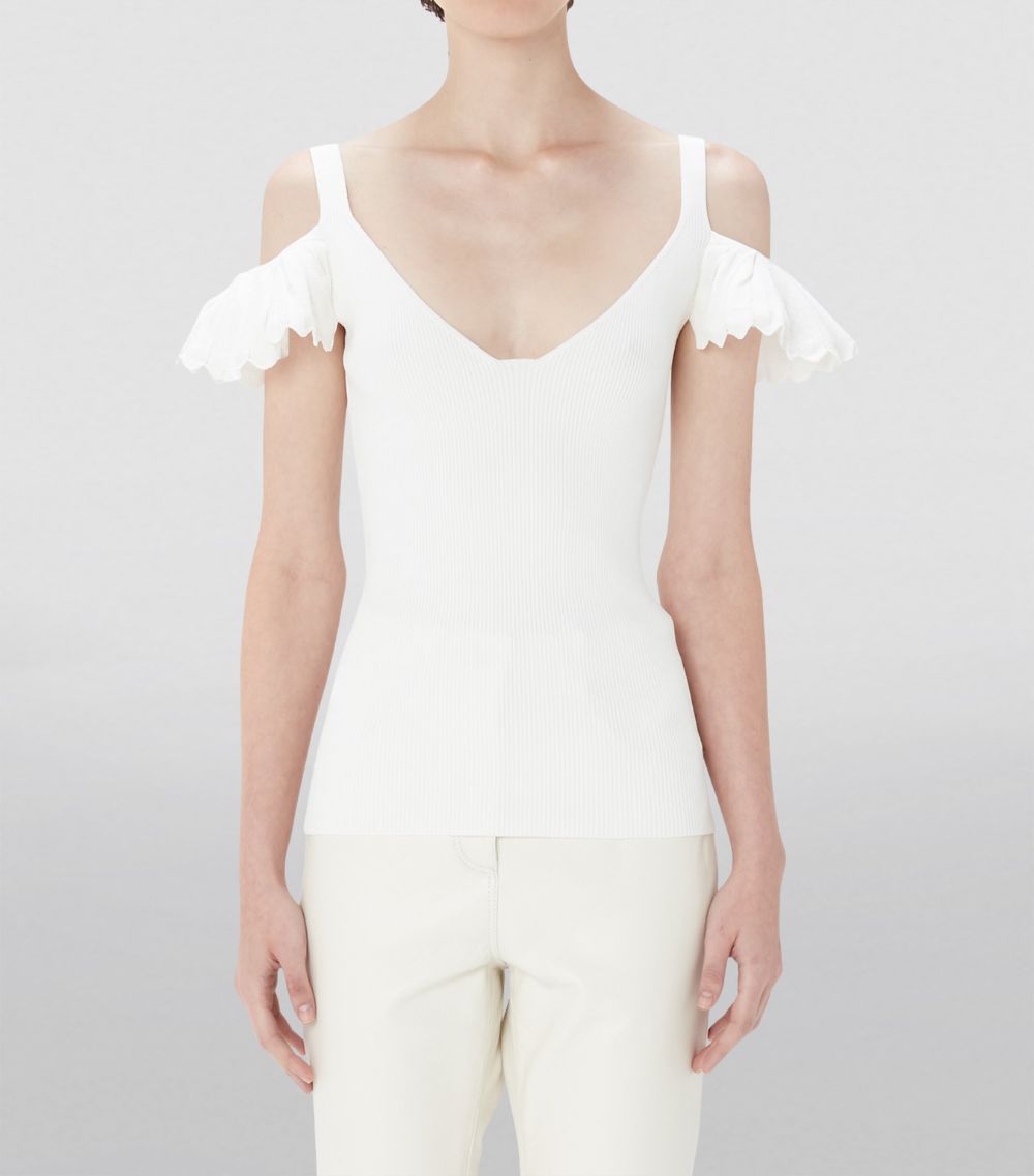 Jw Anderson Jw Anderson Cold Shoulder Ruffle Top