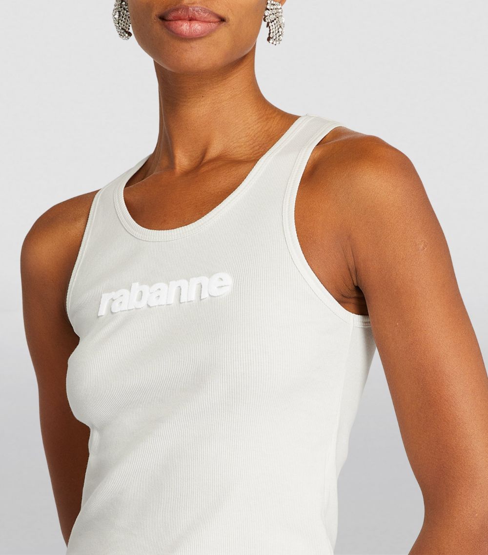 Rabanne Rabanne Stretch-Cotton Logo Tank Top