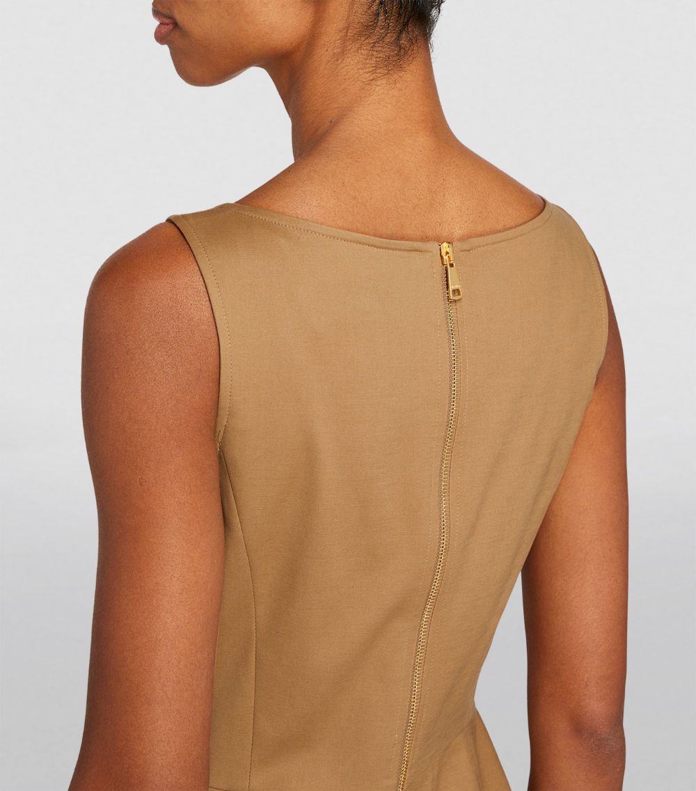 Max Mara Max Mara Cotton Ruffle-Detail Mini Dress