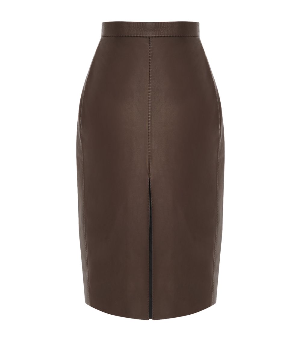 Saint Laurent Saint Laurent Lambskin Midi Skirt