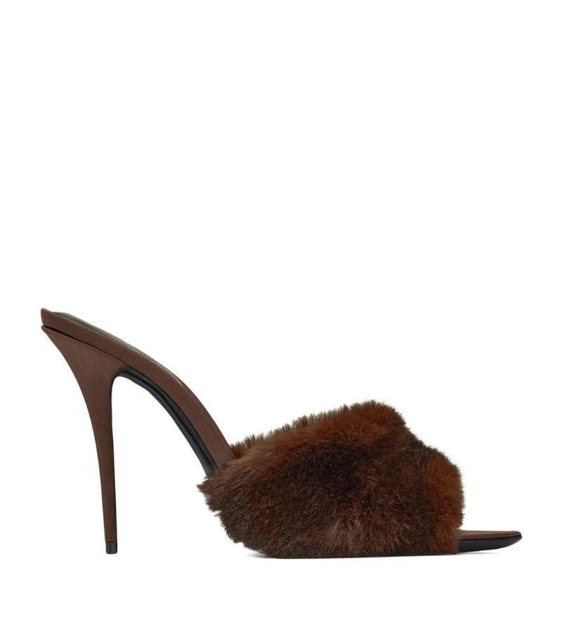 Saint Laurent Saint Laurent Faux Fur Heeled Mules 70