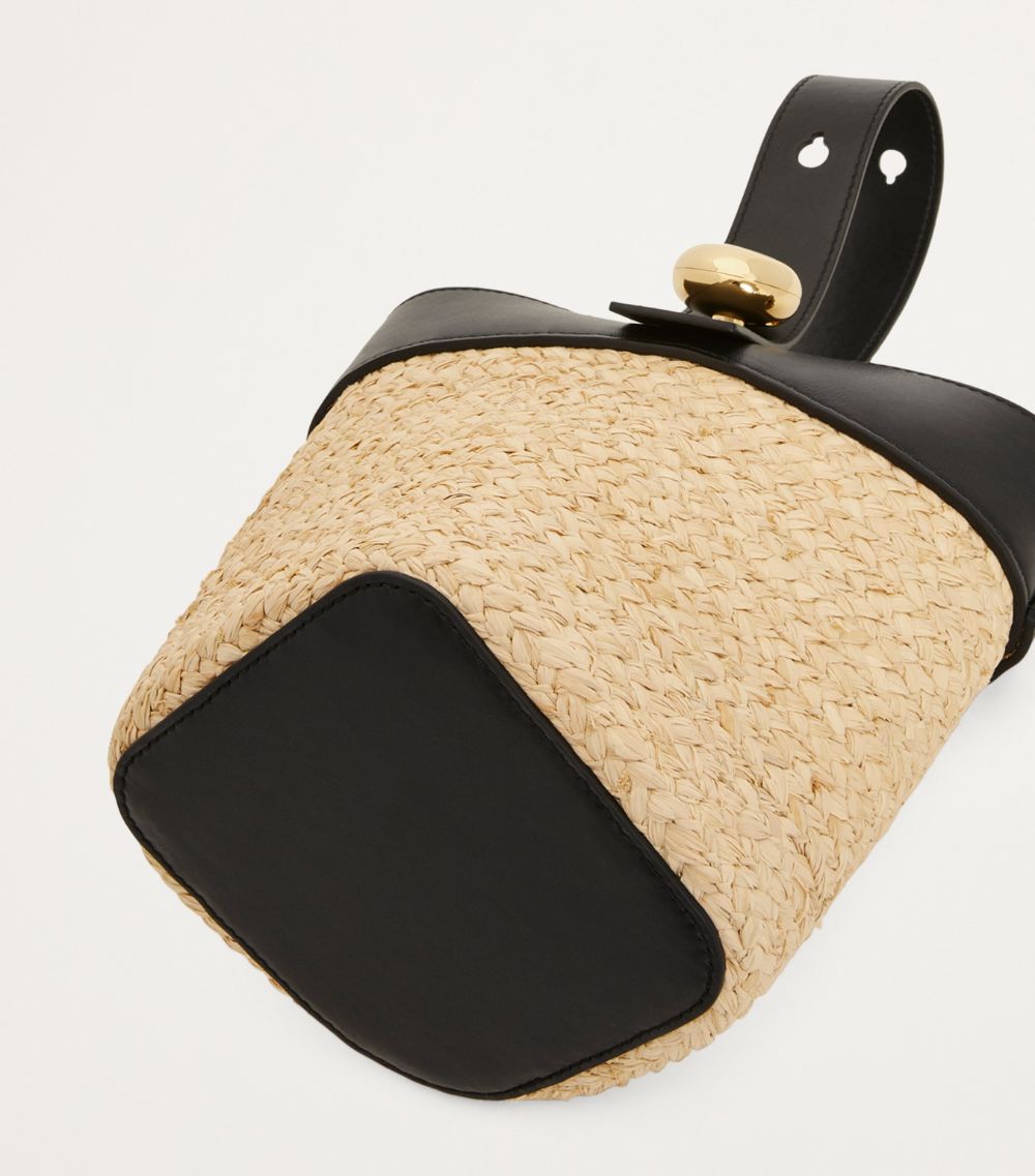 Loewe Loewe Mini Raffia Pebble Bucket Bag