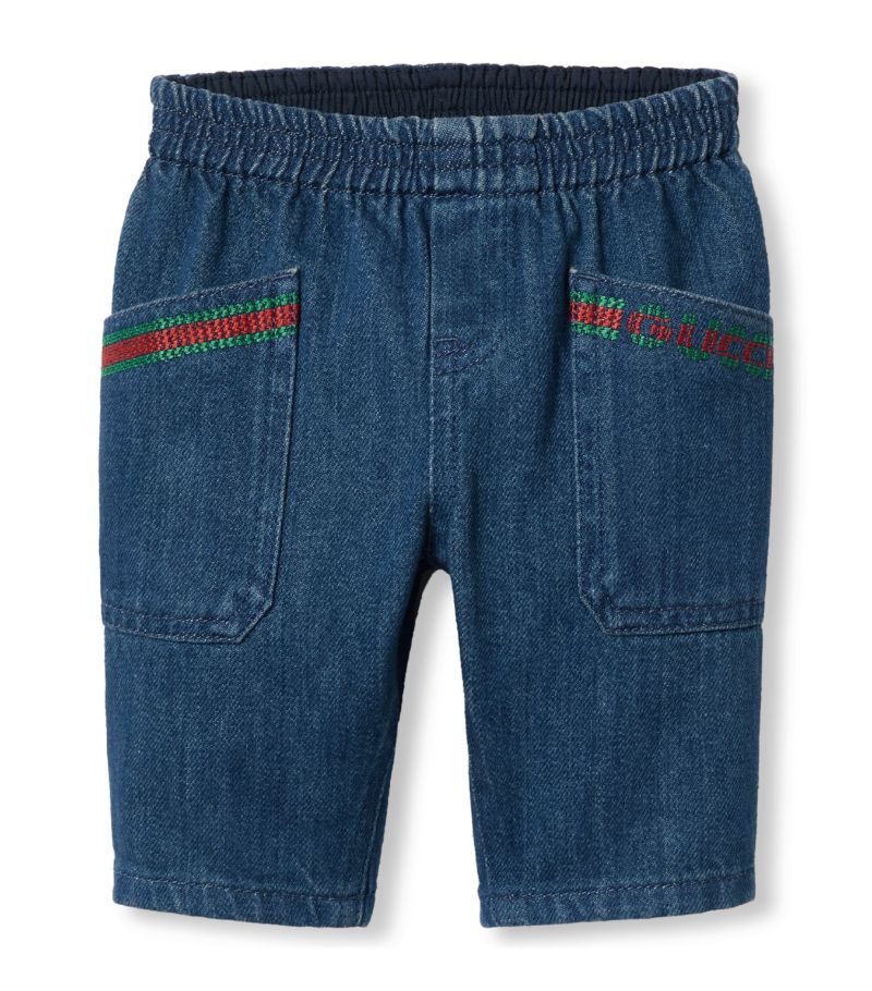 Gucci Gucci Kids Web Stripe Jeans (3-36 Months)