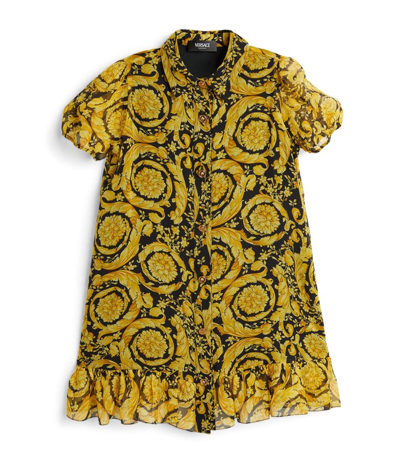 Young Versace Versace Kids Silk Baroque Print Dress (4-14 Years)