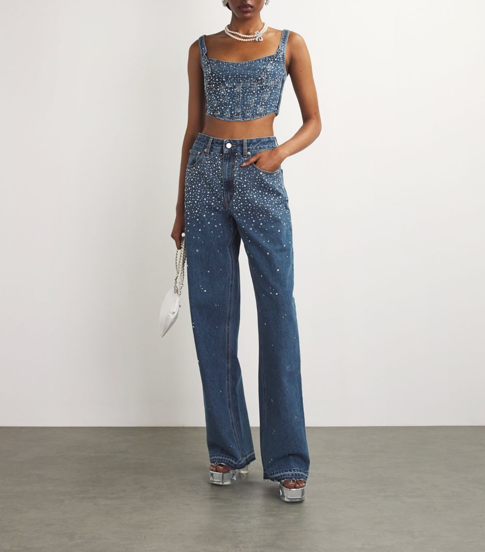 Alessandra Rich Alessandra Rich Rhinestone-Embellished Jeans