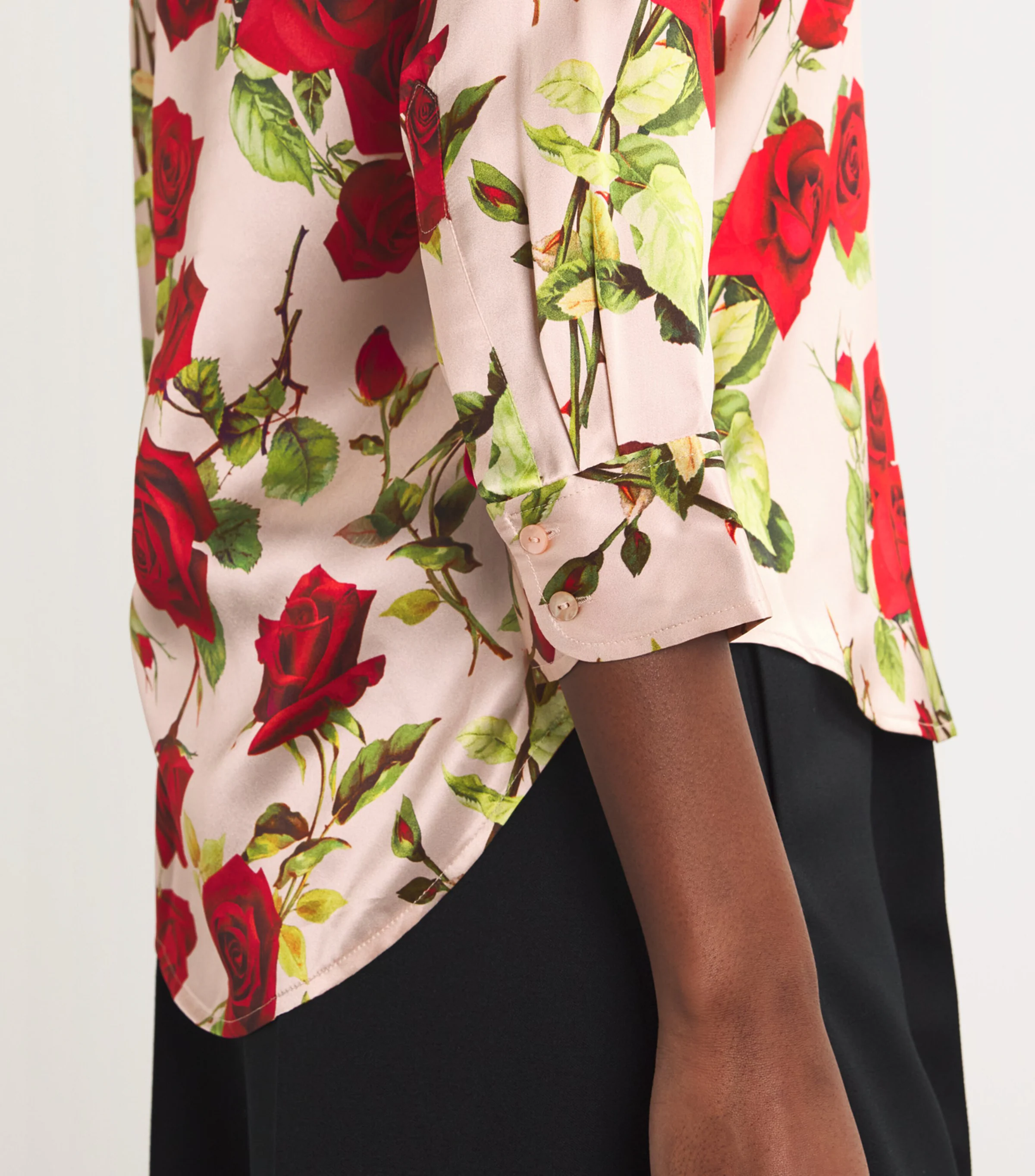 L'Agence L'Agence Silk Rose-Print Dani Shirt