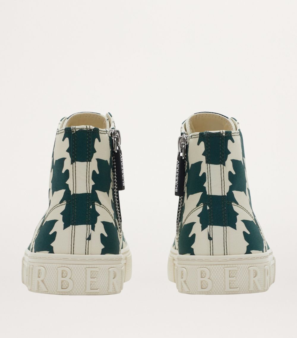 Burberry Burberry Kids Cotton Gabardine Duckstooth High-Top Sneakers