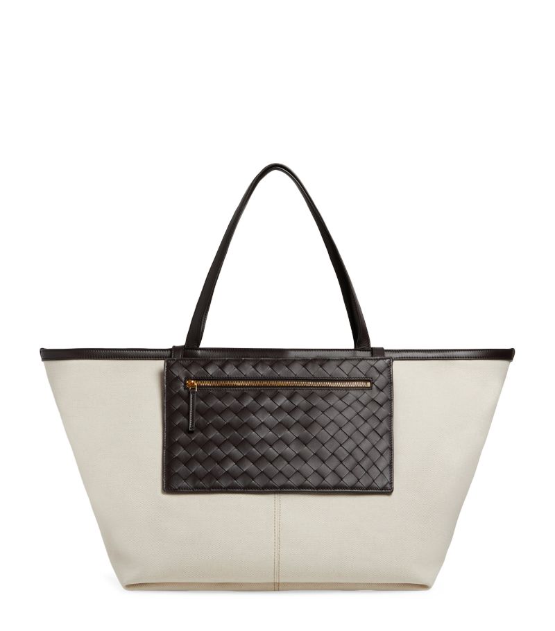 Bottega Veneta Bottega Veneta Canvas Flip Flap Tote Bag