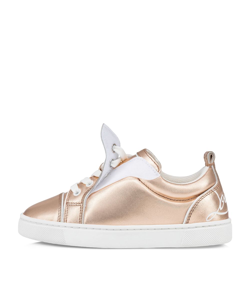 Christian Louboutin Kids Christian Louboutin Kids Lamé Leather Funnyto Sneakers