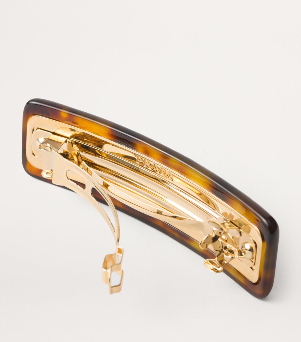 Prada Prada Tortoiseshell Logo Hair Clip