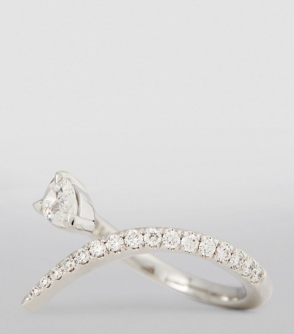 Engelbert Engelbert White Gold And Diamond Swirl Ring