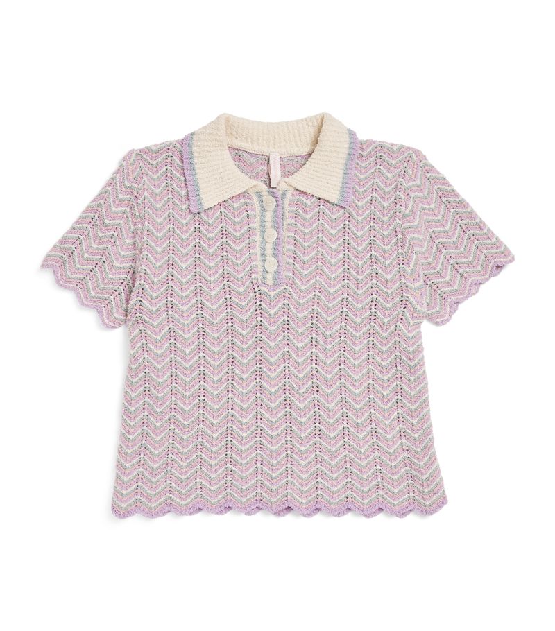 Zimmermann Kids Zimmermann Kids Cotton-Blend Knitted Halliday Polo Shirt (1-12 Years)
