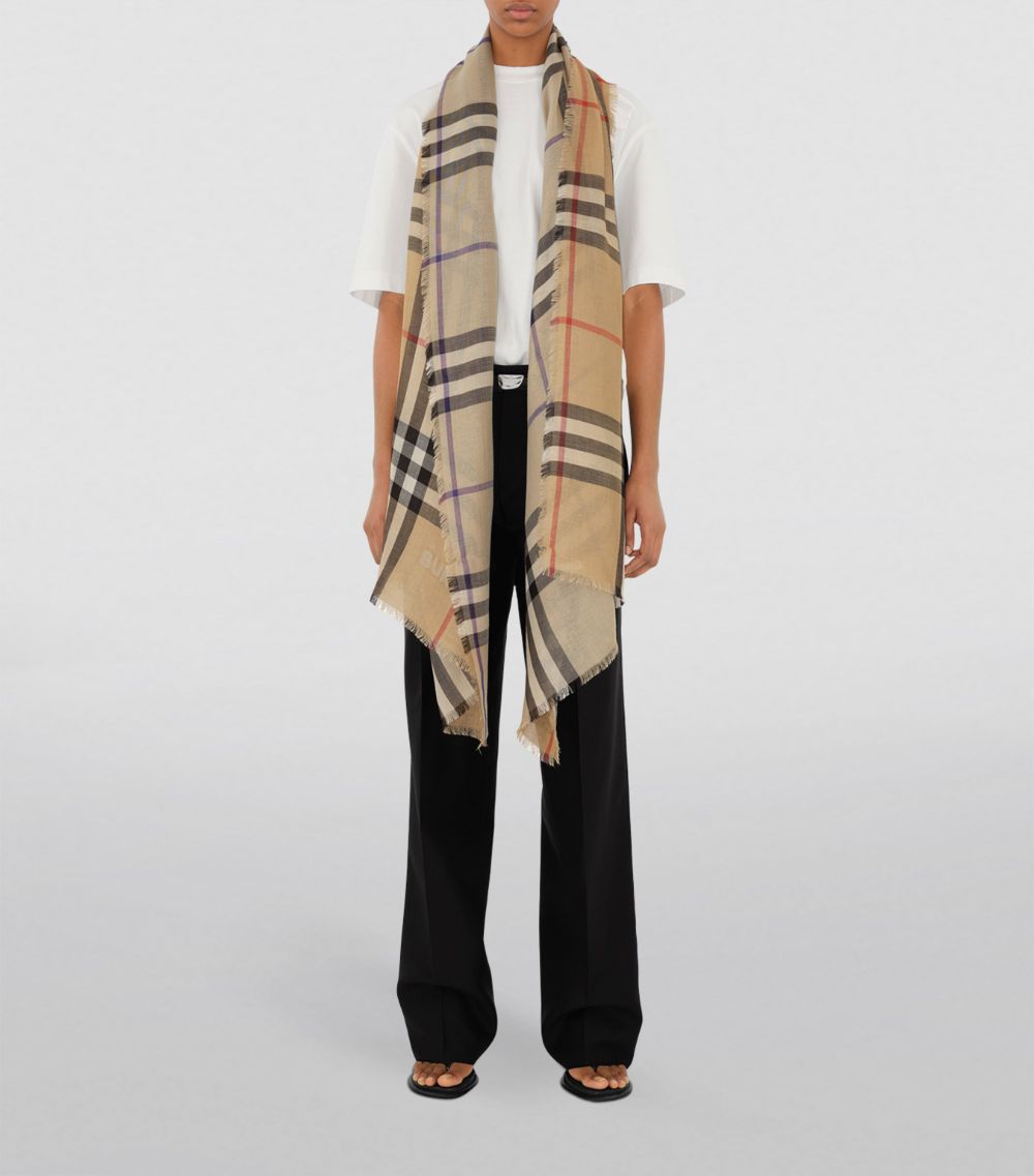 Burberry Burberry Wool-Silk Check Scarf