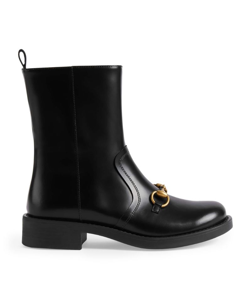 Gucci Gucci Kids Leather Horsebit Boots