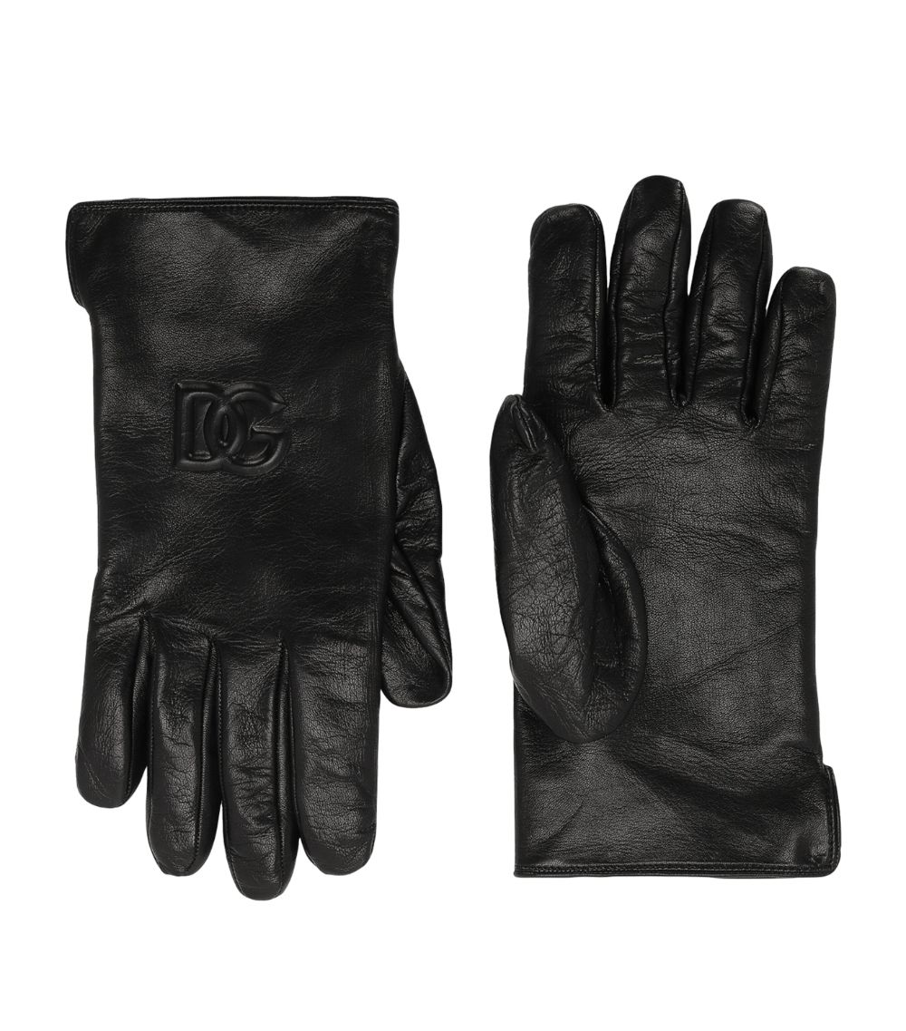 Dolce & Gabbana Dolce & Gabbana Embossed Leather Gloves