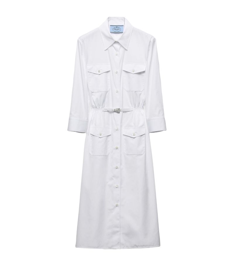 Prada Prada Cotton Poplin Shirt Dress