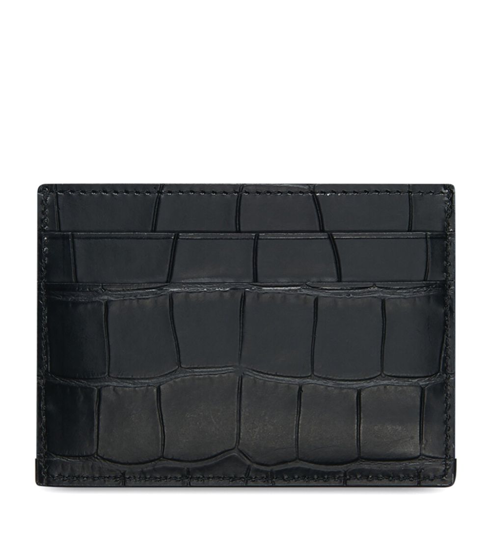 Balenciaga Balenciaga Leather Croc-Embossed Card Holder