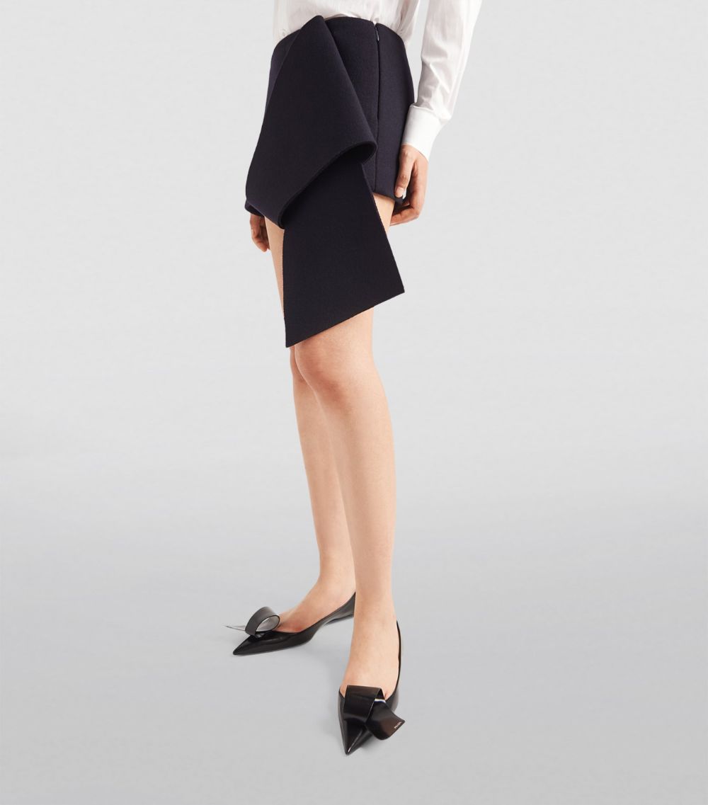 Prada Prada Wool-Cashmere Draped Mini Skirt