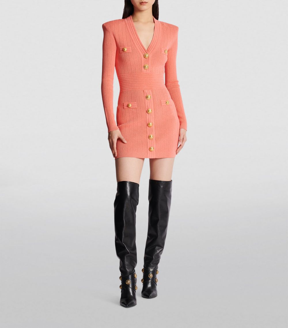 Balmain Balmain Rib-Knit Mini Dress