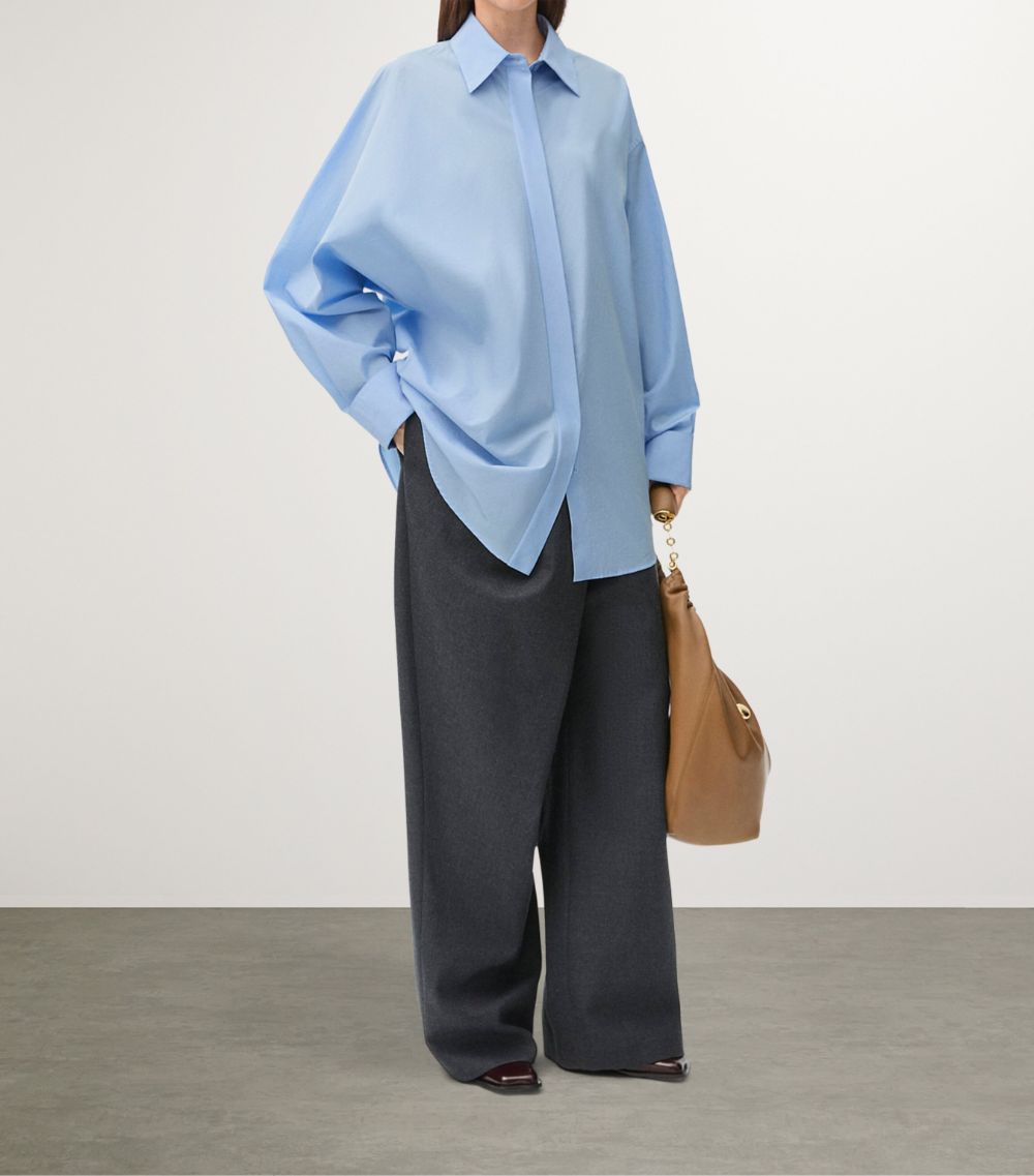 Loewe Loewe Cotton Poplin Draped Shirt